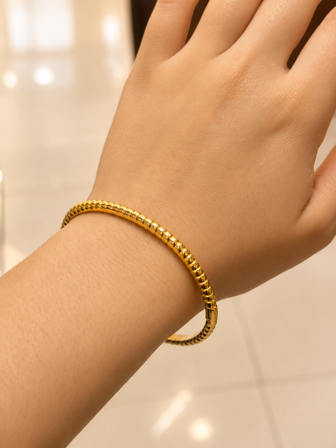 Stainless Steel Textured Bangle