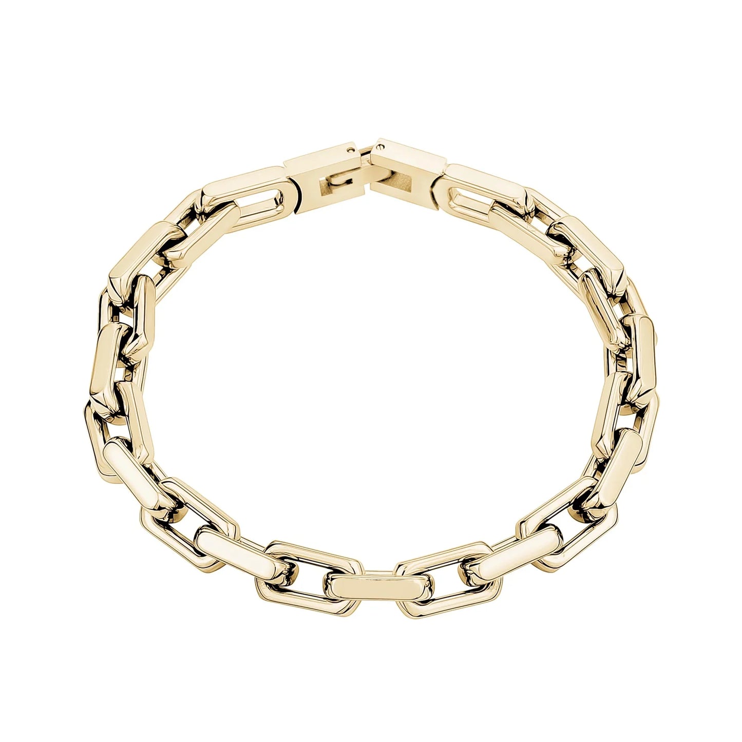 Steel Rectangular Link Bracelet
