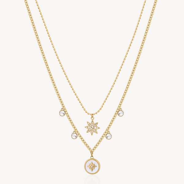 Women's Gold Stacked Chain Necklace