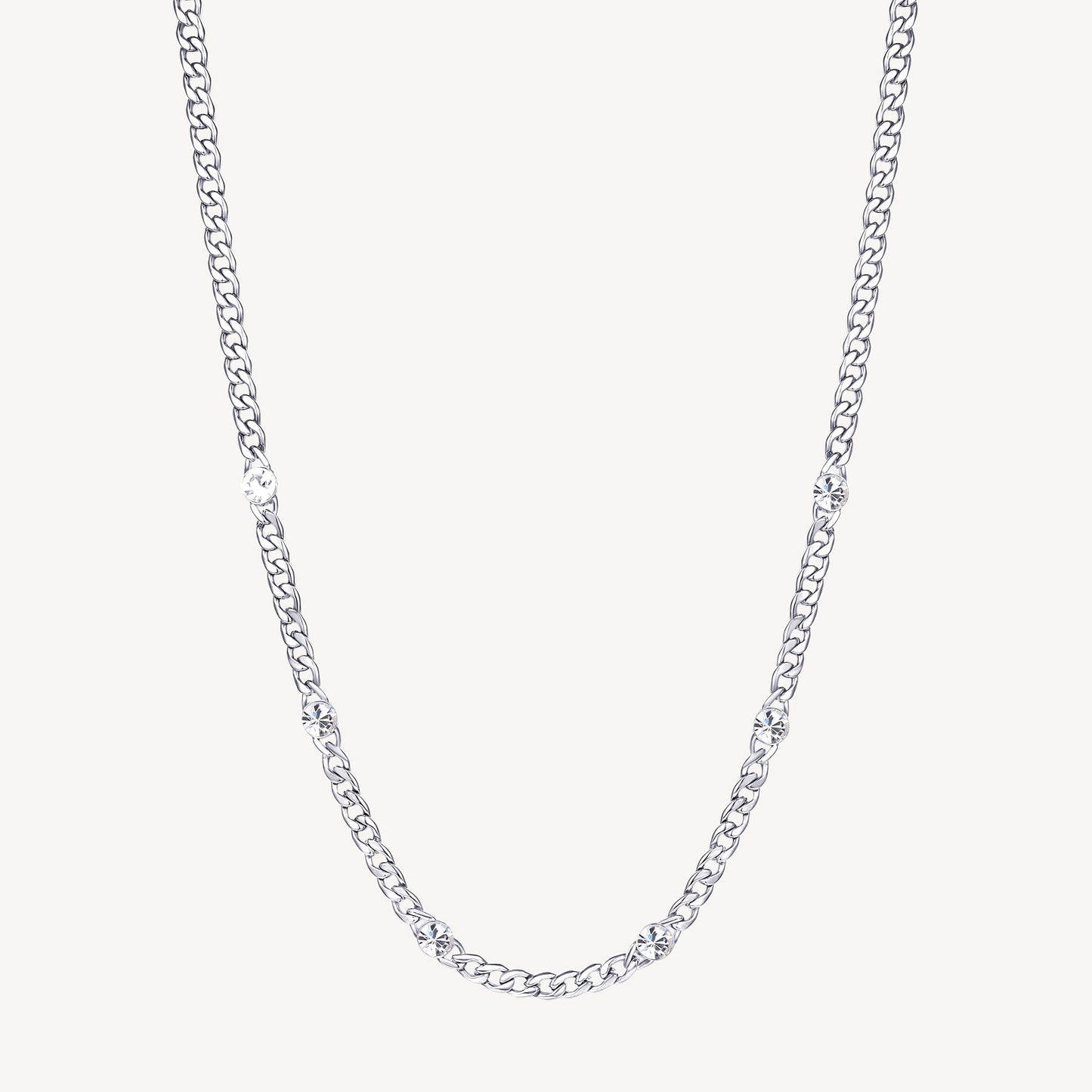 Unisex Silver Cuban Link Necklace