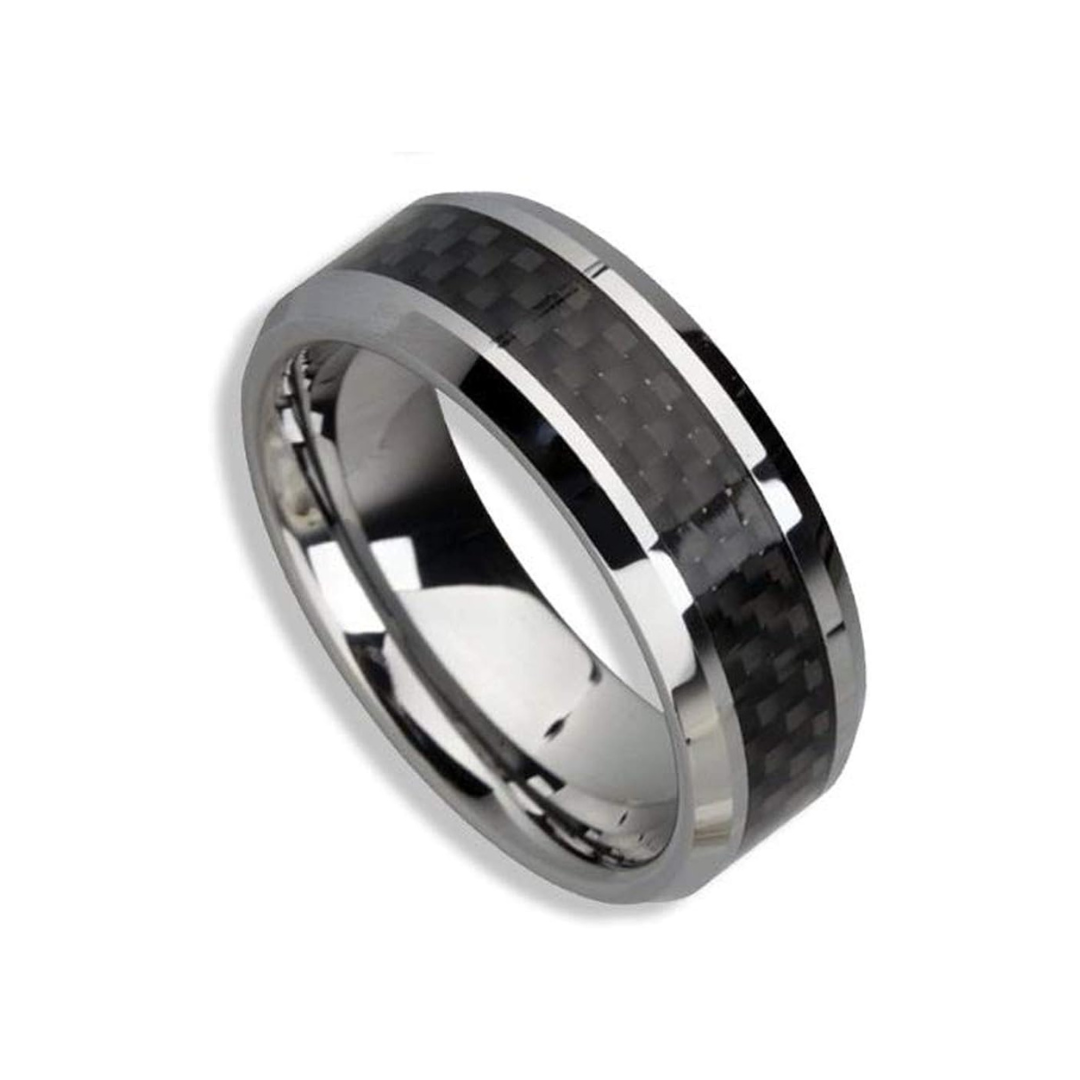 8mm Men's Carbon Fiber Tungsten Band
