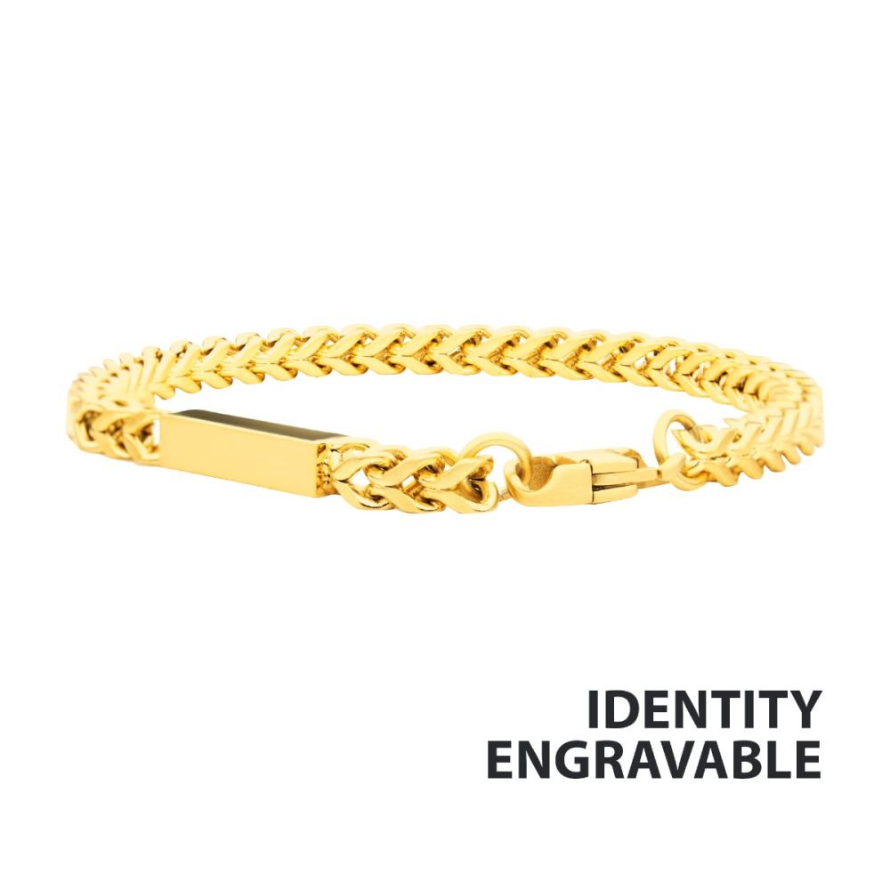 5mm Franco Bracelet with Engravable ID Block