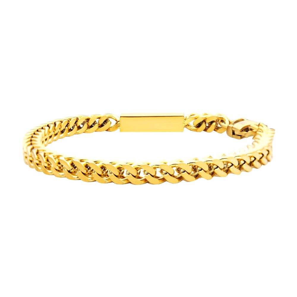 5mm Franco Bracelet with Engravable ID Block