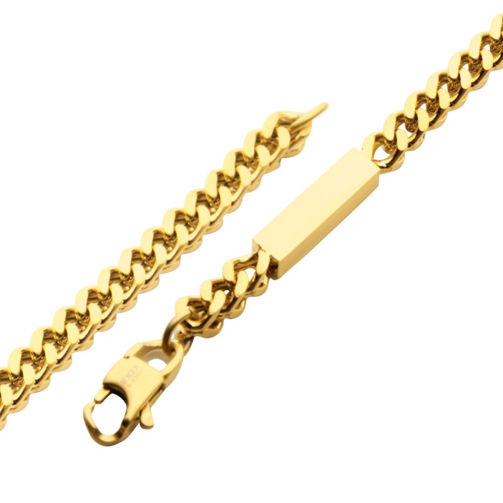 5mm Franco Bracelet with Engravable ID Block