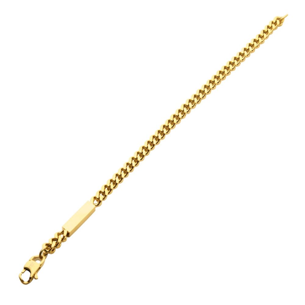 5mm Franco Bracelet with Engravable ID Block