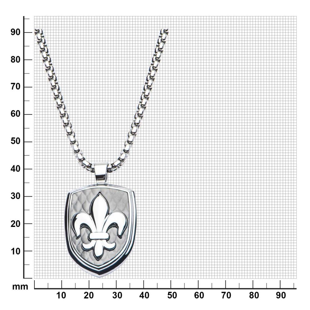 3.5mm Box Chain with a Fleur de Lis Pendant