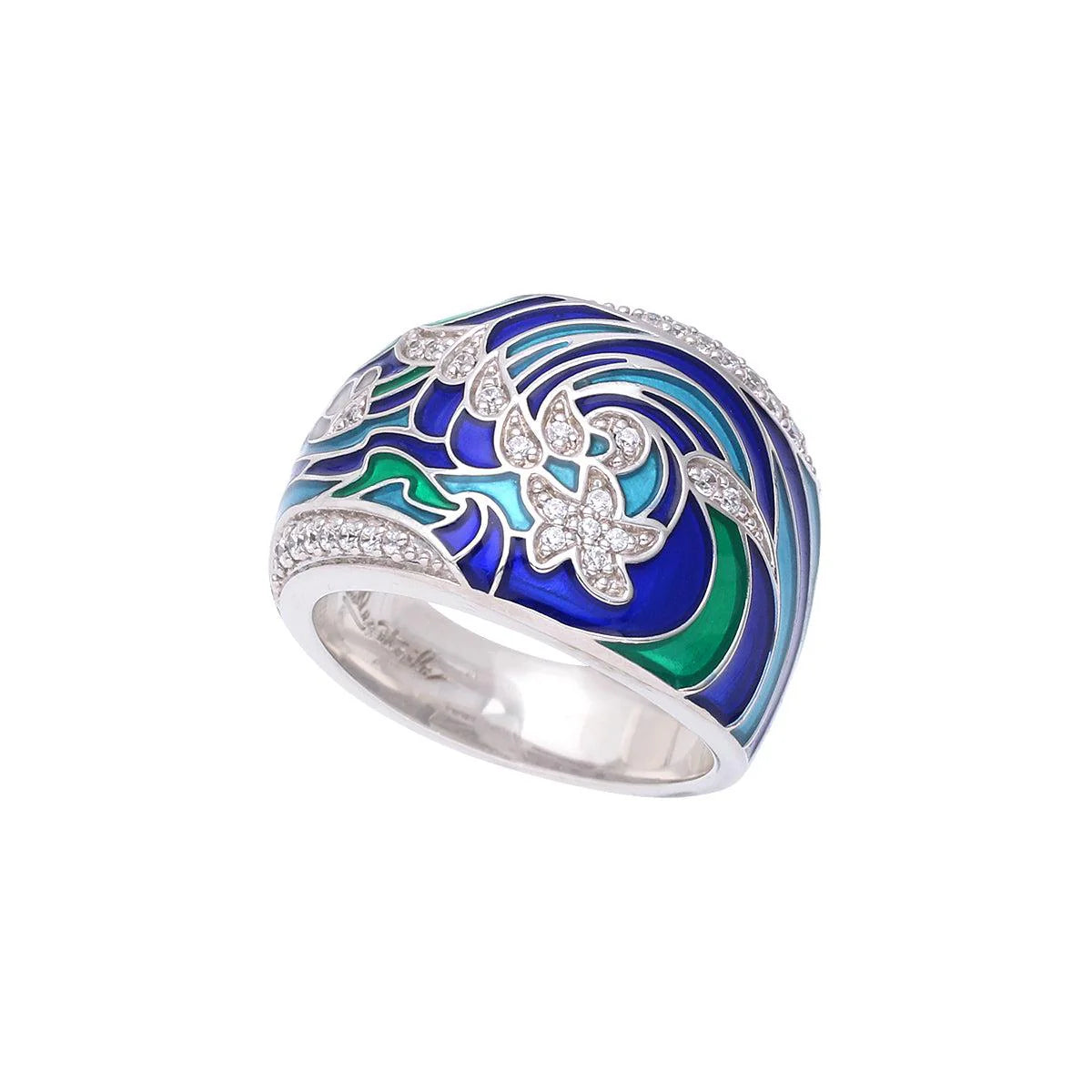 Belle Étoile Silver Ring - Ocean Wave Ring