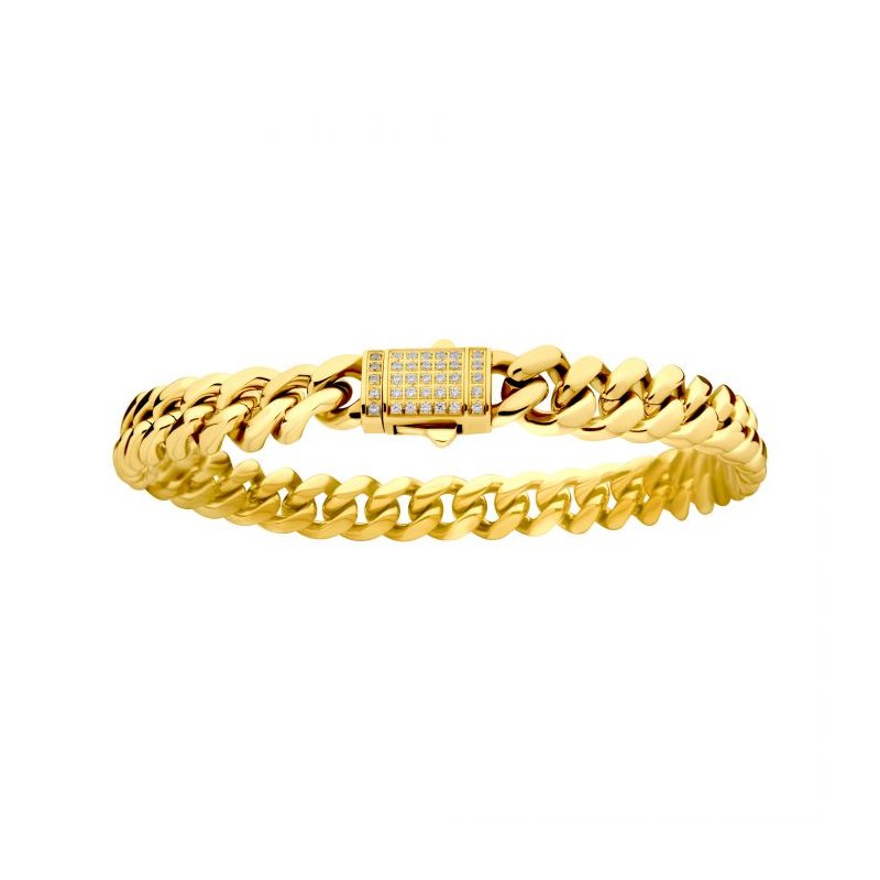 8mm 18K Gold Miami Cuban Chain Bracelet