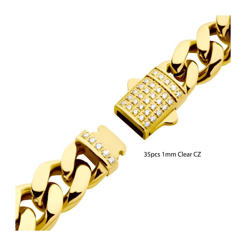 8mm 18K Gold Miami Cuban Chain Bracelet