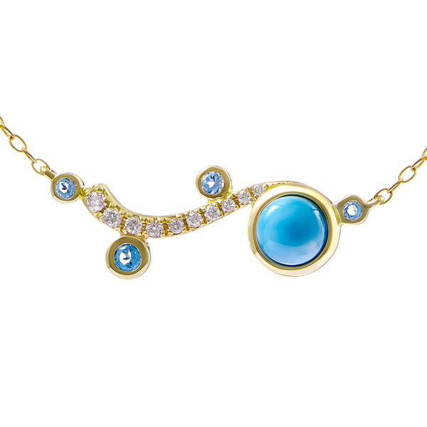 14K Yellow Gold Larimar Necklace