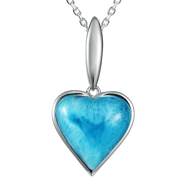 Silver 925 Larimar Heart Shaped Pendant