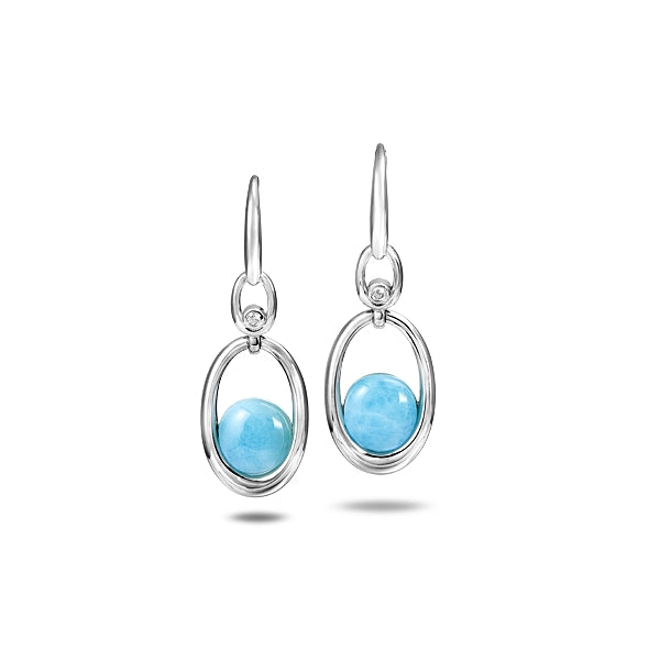 Silver 925 Larimar Earrings