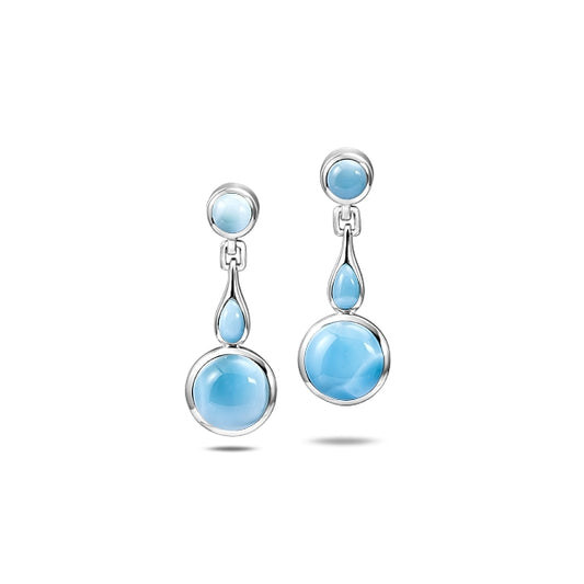 Sterling Silver 925 Larimar Earrings