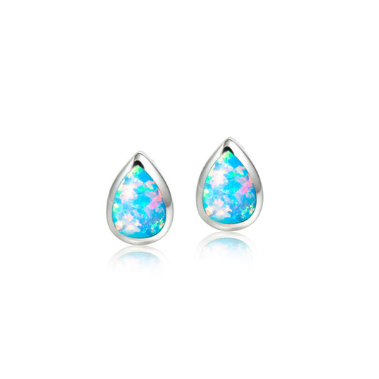 Sterling Silver 925 Opal Stud Earrings 6mm