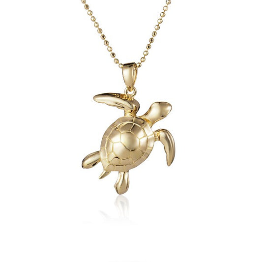 14K yellow Gold Turtle Necklace