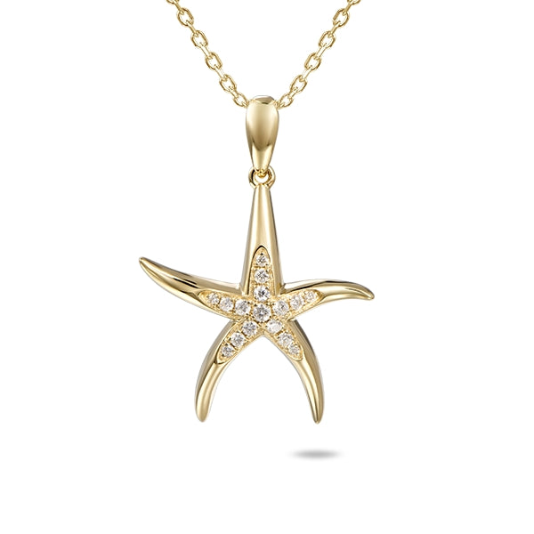 14K Yellow Gold Starfish Pendant