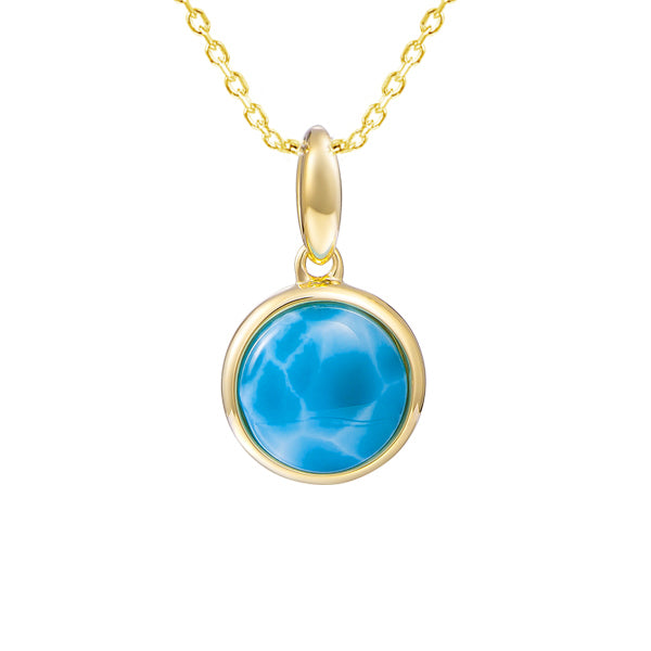 14K Yellow Gold Larimar Pendant