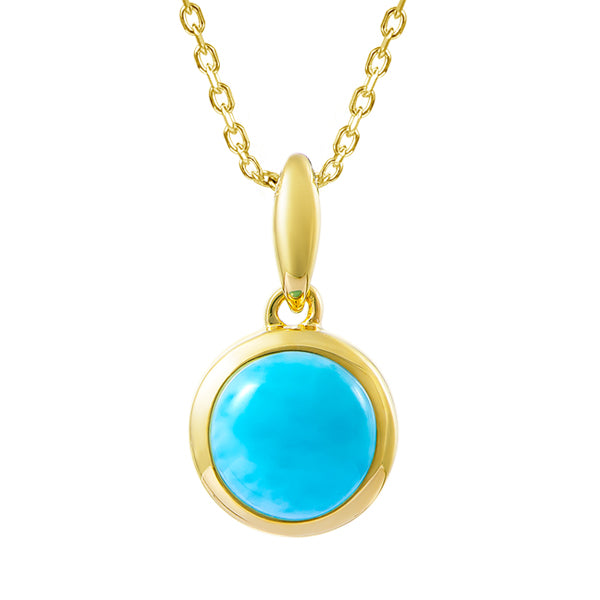 14K Yellow Gold Larimar Pendant