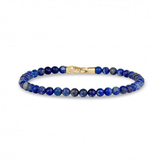 Stainless Steel Lapis Bead Bracelet