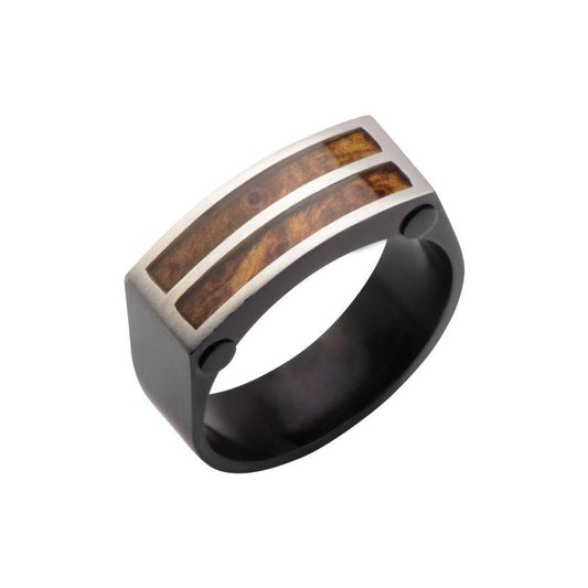 Black with Rose Wood Accent Ring