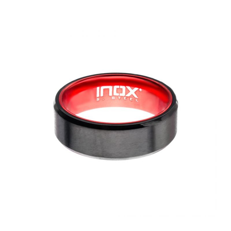 Black Stainless Steel with Red Aluminum Ring