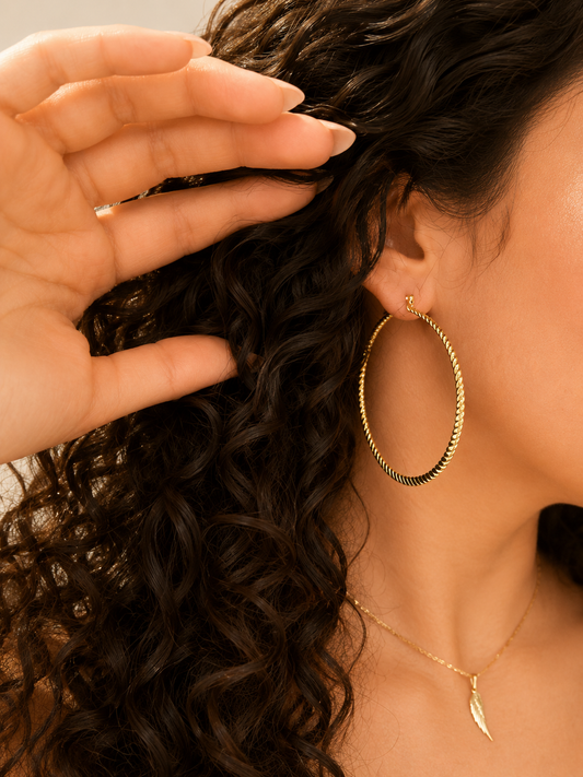 Stainless Steel Twisted Hoops