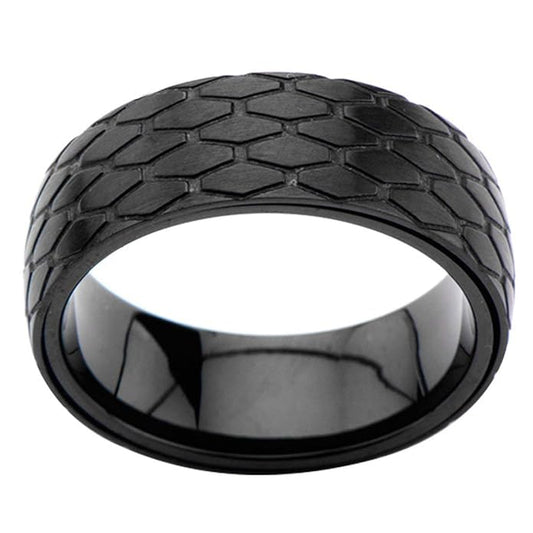 Black Spinner Stainless Steel Men's Band