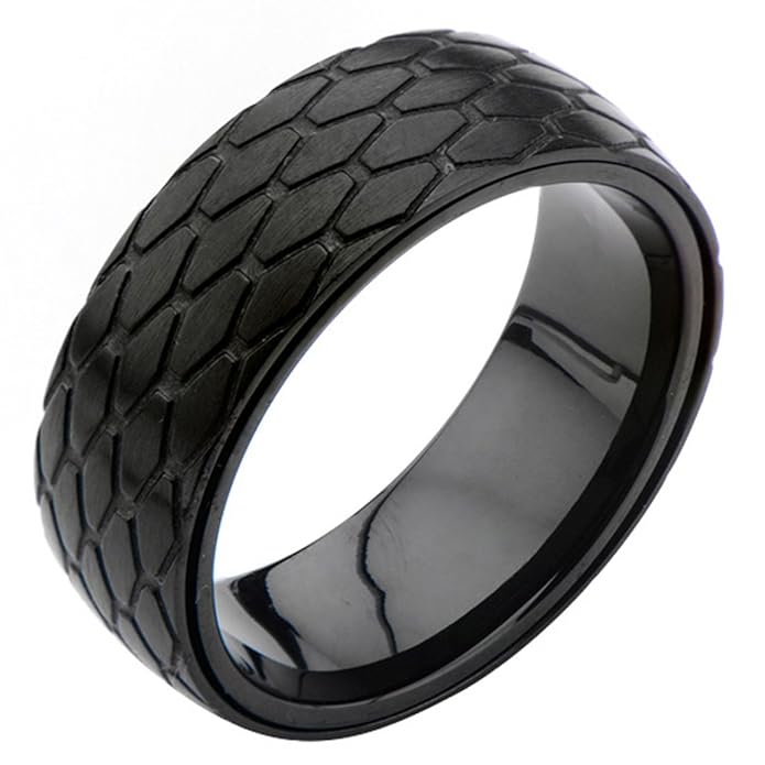 Black Spinner Stainless Steel Men's Band