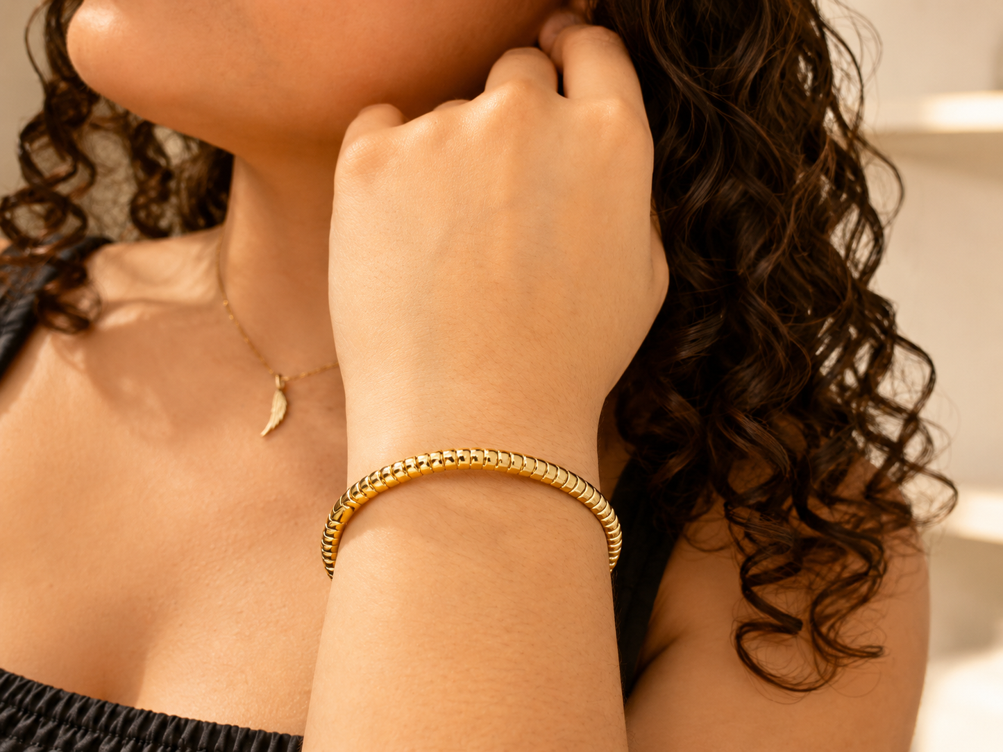 Stainless Steel Textured Bangle