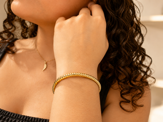 Stainless Steel Textured Bangle