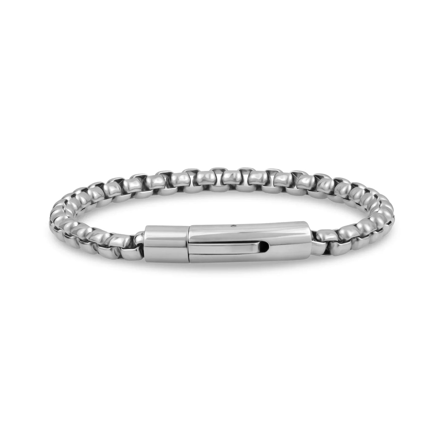 Steel Round Box Link Bracelet