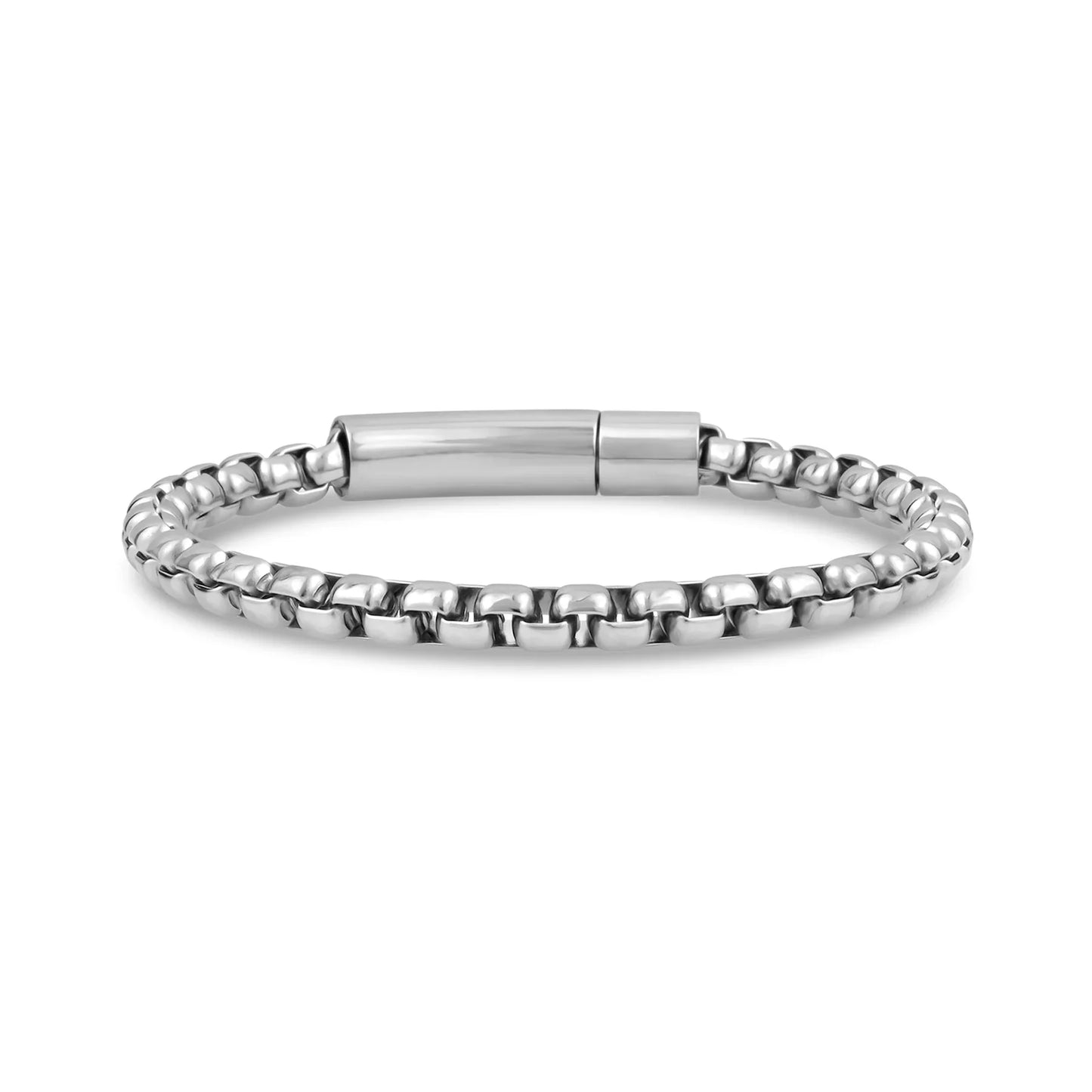 Steel Round Box Link Bracelet