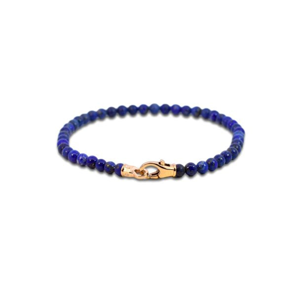 Stainless Steel Lapis Bead Bracelet