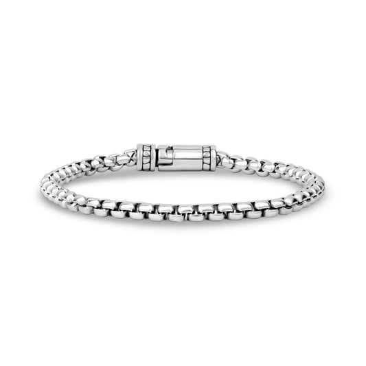 Steel Round Box Link Bracelet