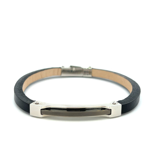 Stainless Steel Leather Bracelet