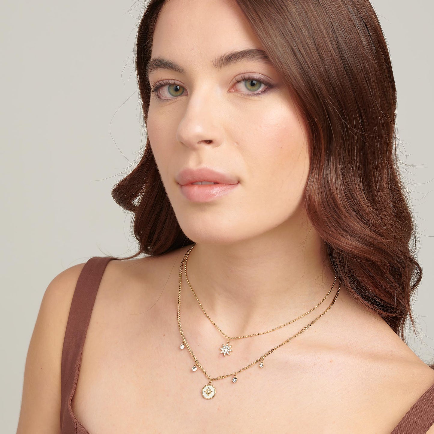 Women's Gold Stacked Chain Necklace