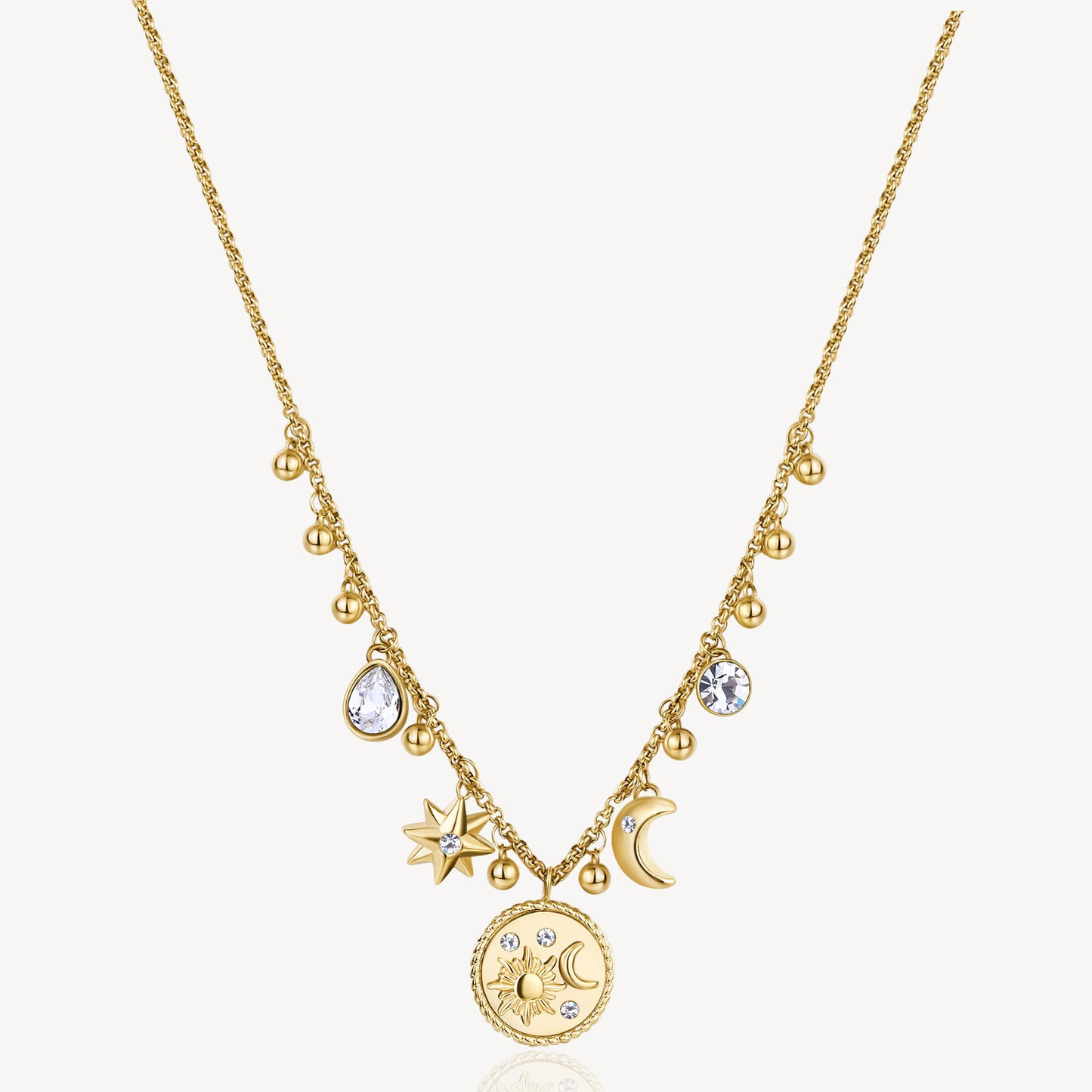 Women's Gold Charmed Chain Necklace