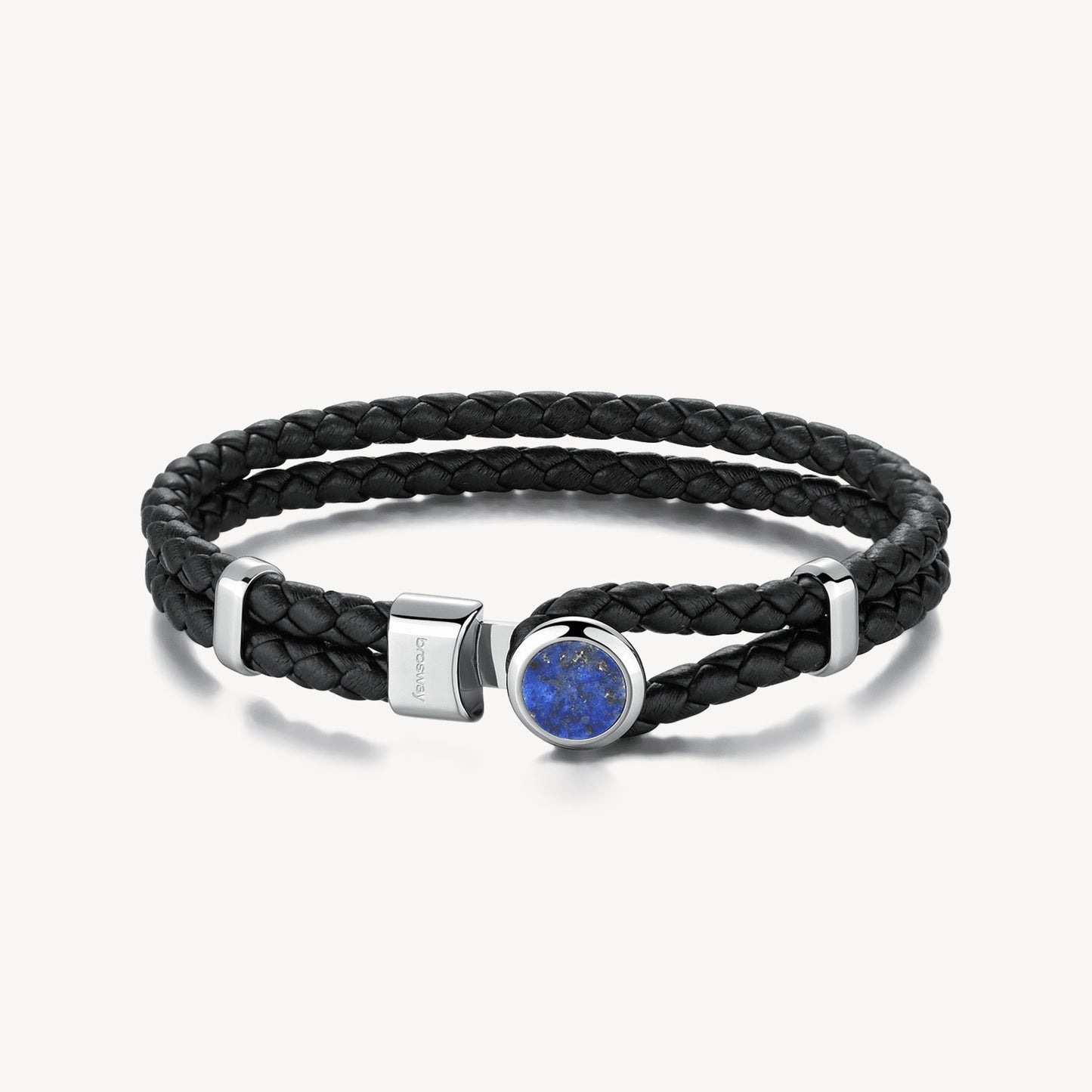 Stainless Steel Lapis Lazuli Leather Bracelet