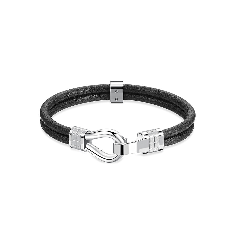 Stainless Steel Leather Bracelet