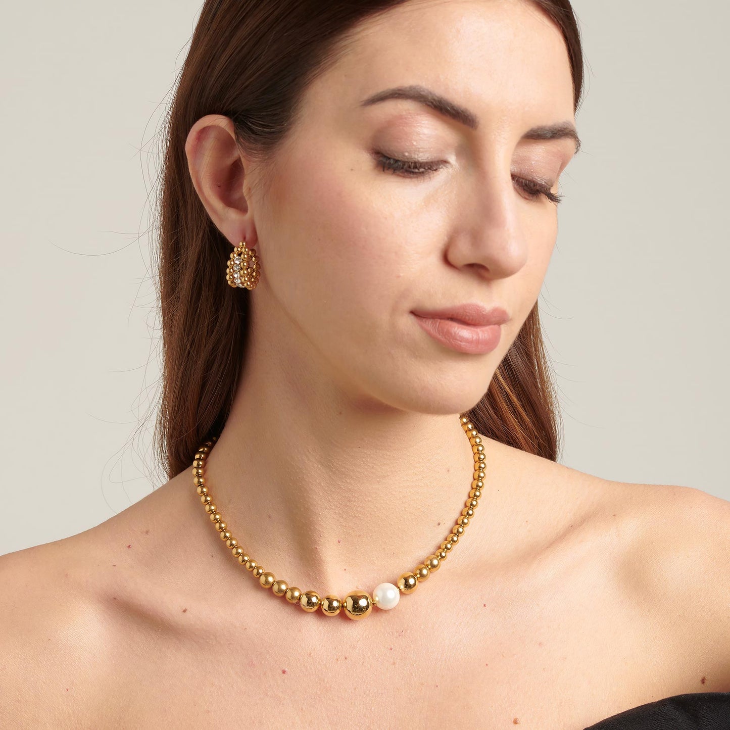 Women's Gold Pearl Necklace