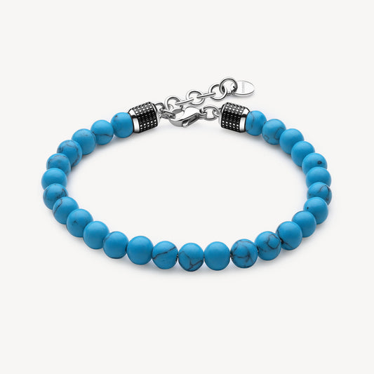 Unisex Turquoise Spheres Beaded Bracelet