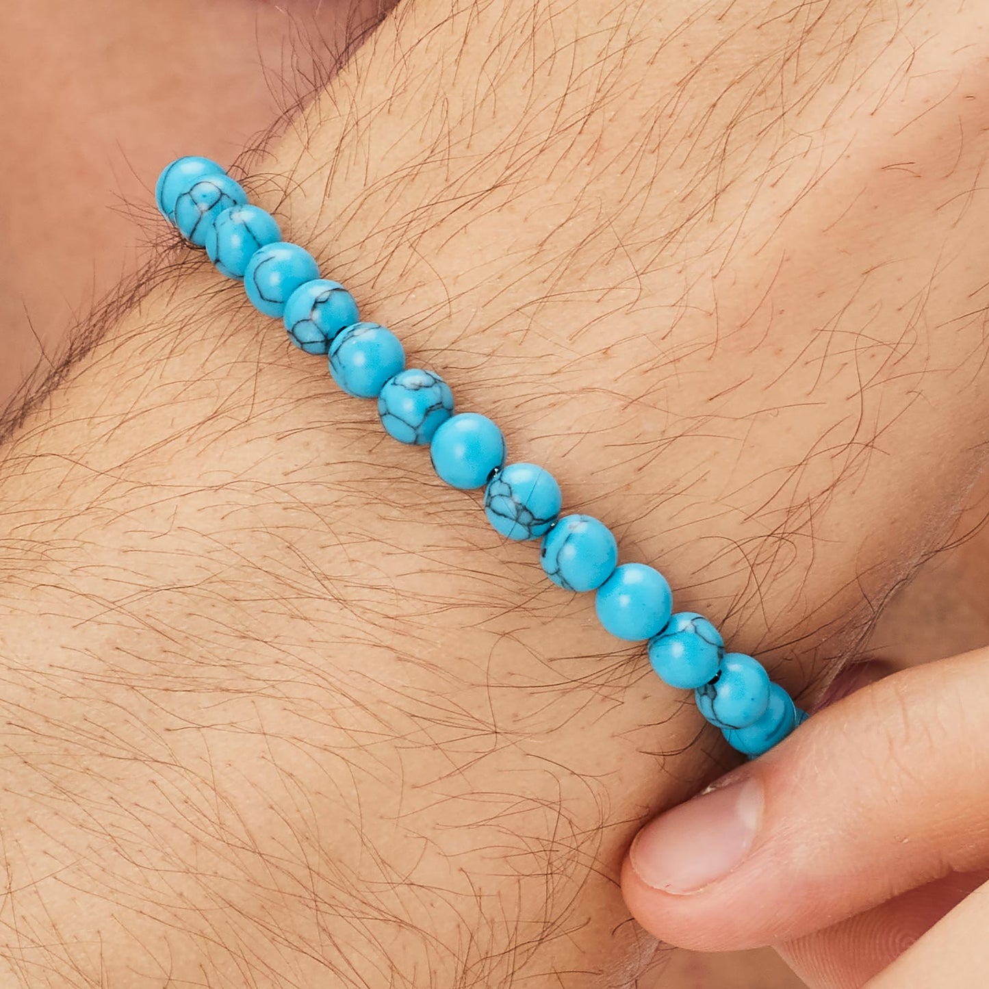 Unisex Turquoise Spheres Beaded Bracelet