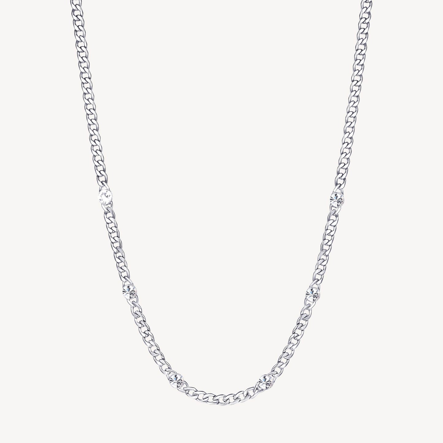 Unisex Silver Cuban Link Necklace