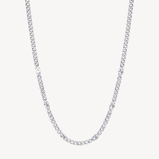 Unisex Silver Cuban Link Necklace