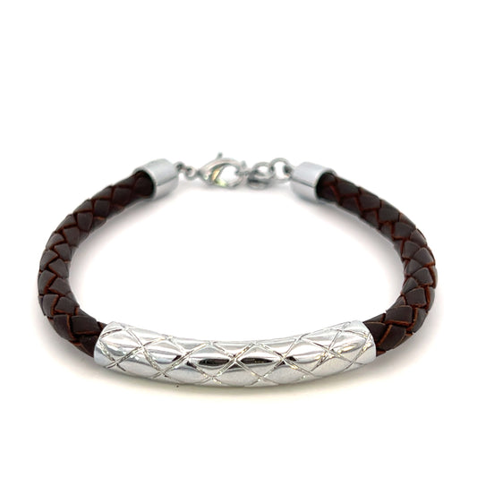 Stainless Steel Leather Bracelet