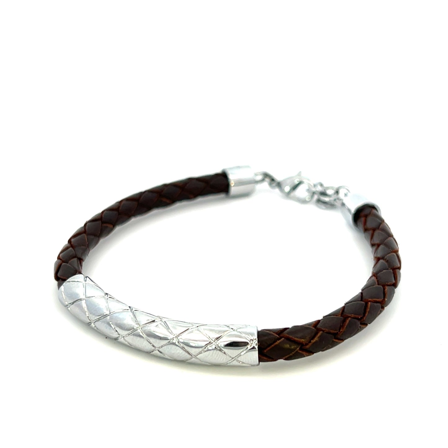 Stainless Steel Leather Bracelet