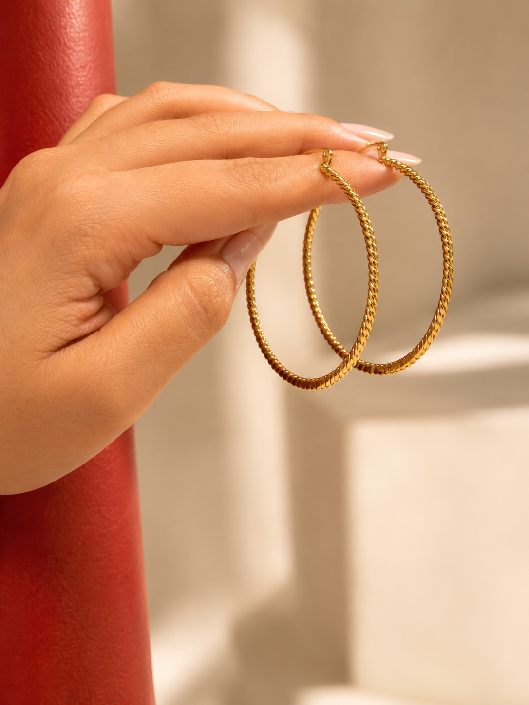Stainless Steel Twisted Hoops