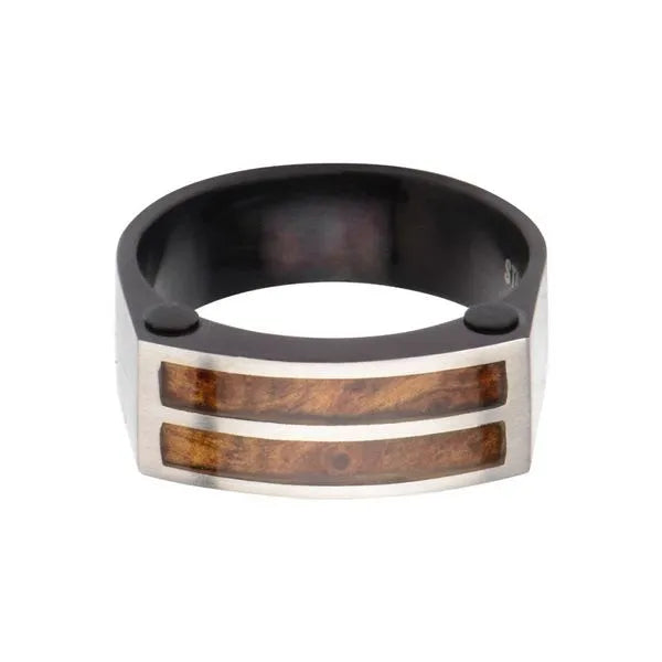 Black with Rose Wood Accent Ring