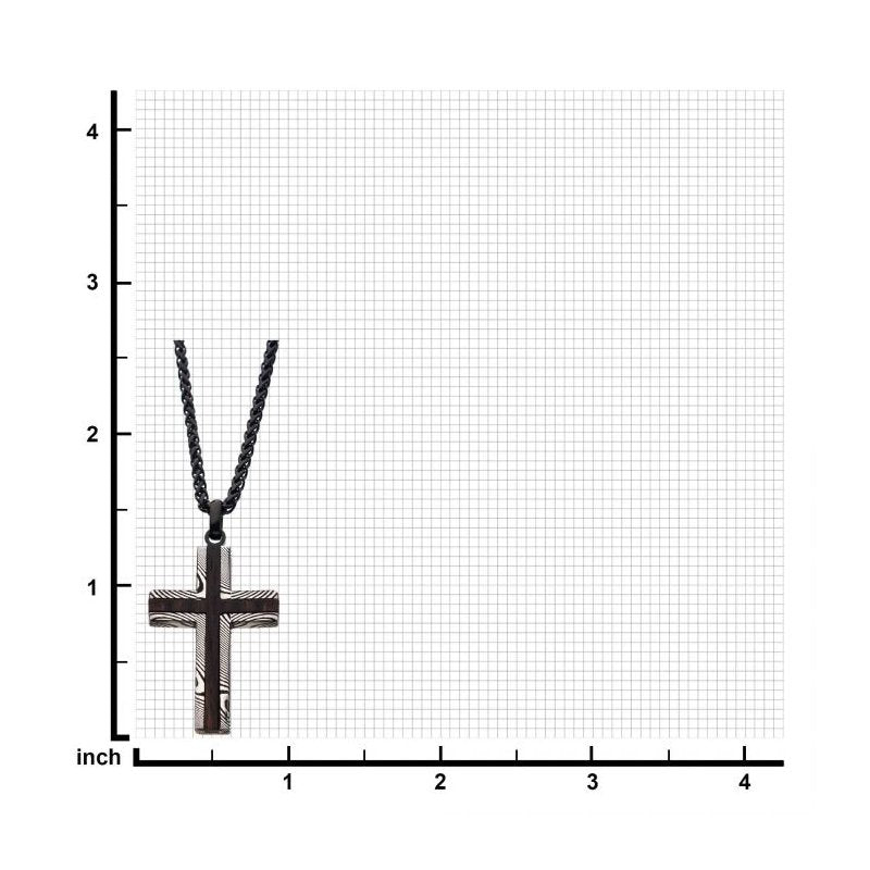 3mm Round Franco Necklace with Cross Pendant