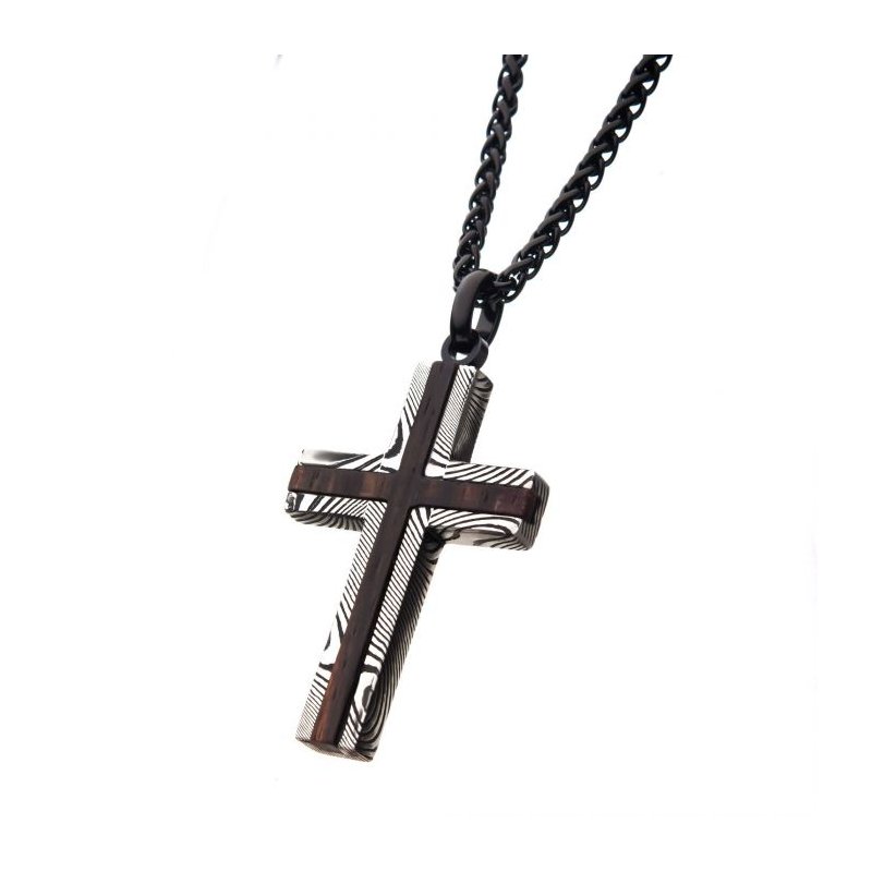 3mm Round Franco Necklace with Cross Pendant